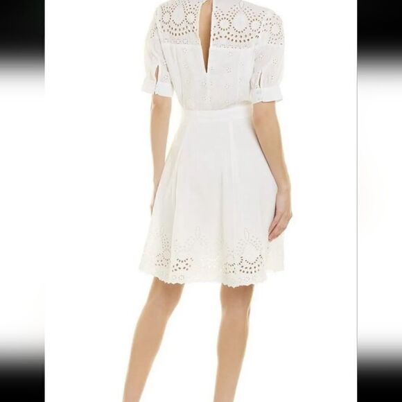 NWT Walter baker Nicolette broderie anglaise-trimmed cotton-gauze mini dress sz8 - Picture 3 of 4